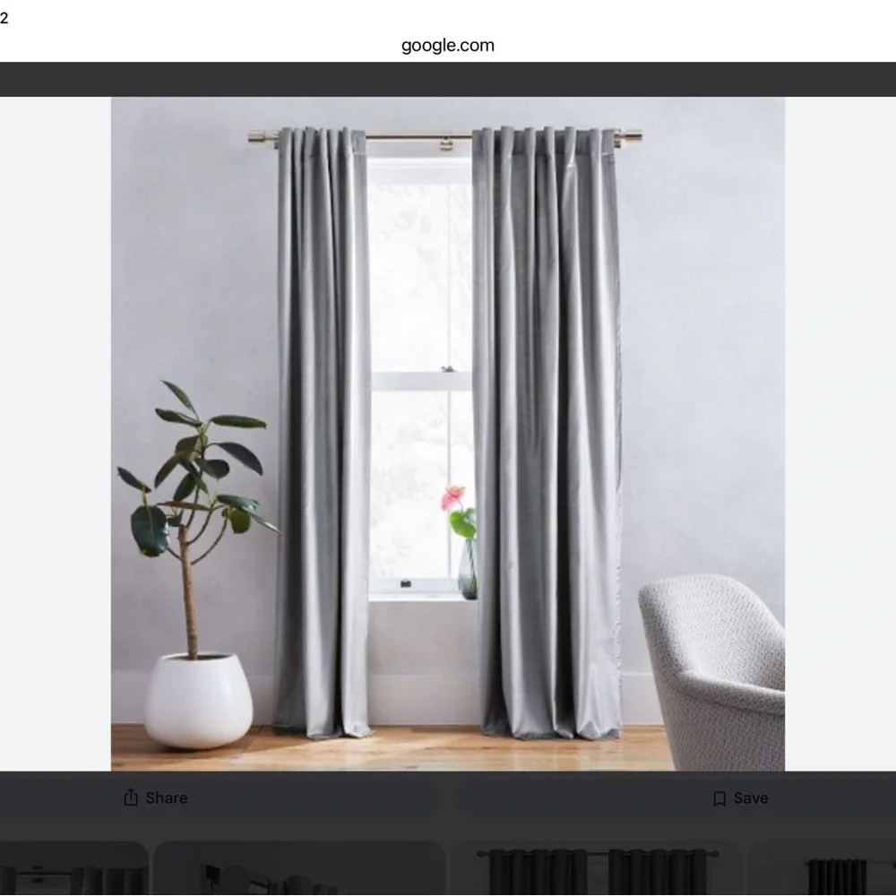 West Elm Luster Velvet, Pewter, 48 x 108, 2 panels included